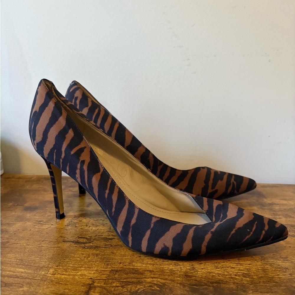 Marc Fisher Brown and Black Animal Print Heels